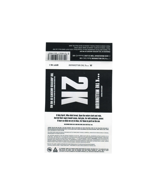 Jeremy Deller / 2K — ***K The Millennium, Blast First 1997, J-card unfolded reverse, track listing, Acid Brass credit, BFFP 146 K