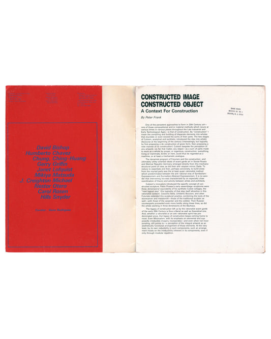 Constructed Image, Constructed Object — The Alternative Museum, New York — 1984