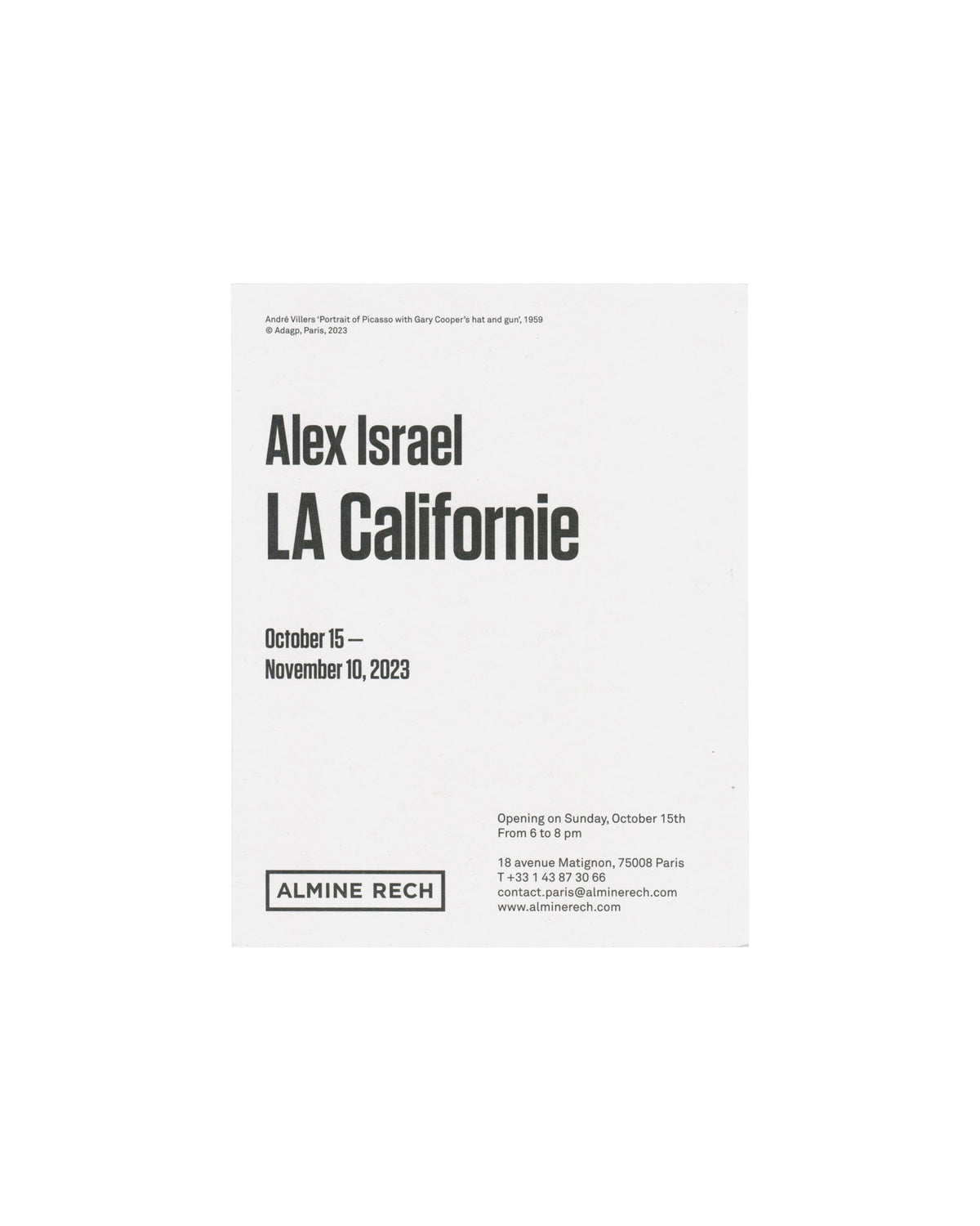 ALEX ISRAEL, LA Californie, Almine Rech, Paris, 2023