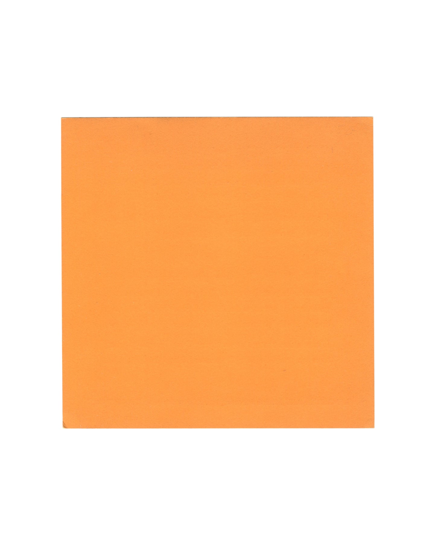 Asger Jorn, Lens Fine Art, Antwerpen, 1972. Recto: solid flat orange card stock, no image or text; full-bleed colour field.
