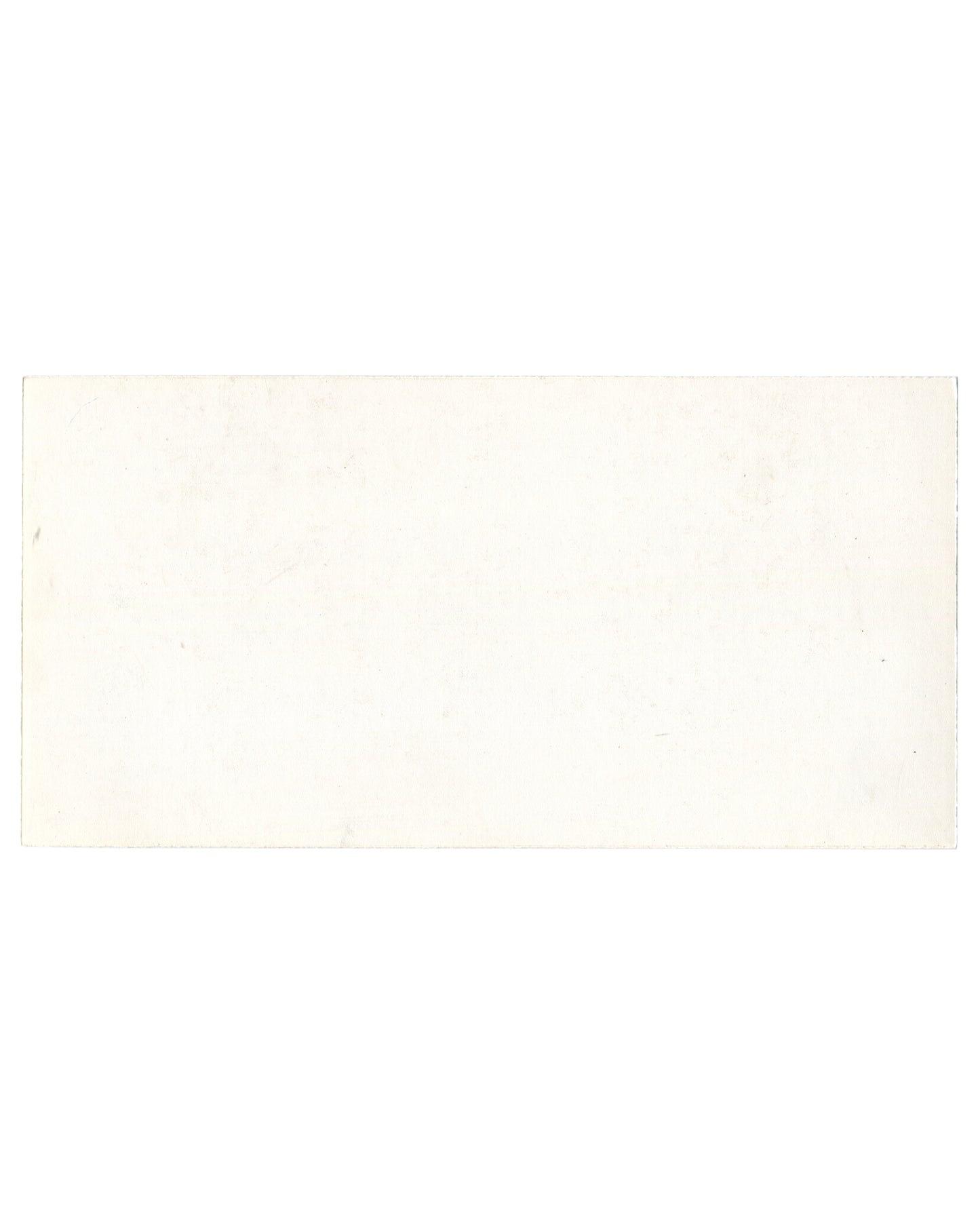 Reverse of 1988 Alison Knowles exhibition invitation for A Finger Book (Prints & Video), Galerie J & J Donguy, Paris, showing a plain blank cream card stock with light age toning and minor surface marks consistent with vintage condition.
You appear to be offline. Messaging may not work as expected.
Knowles, A… back.jpg
