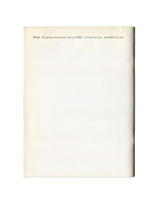 Helmut Lang, Selective Memory Series, Purple Institute HL-ART 2007, plain off-white, 82 Greene Street New York, back cover
