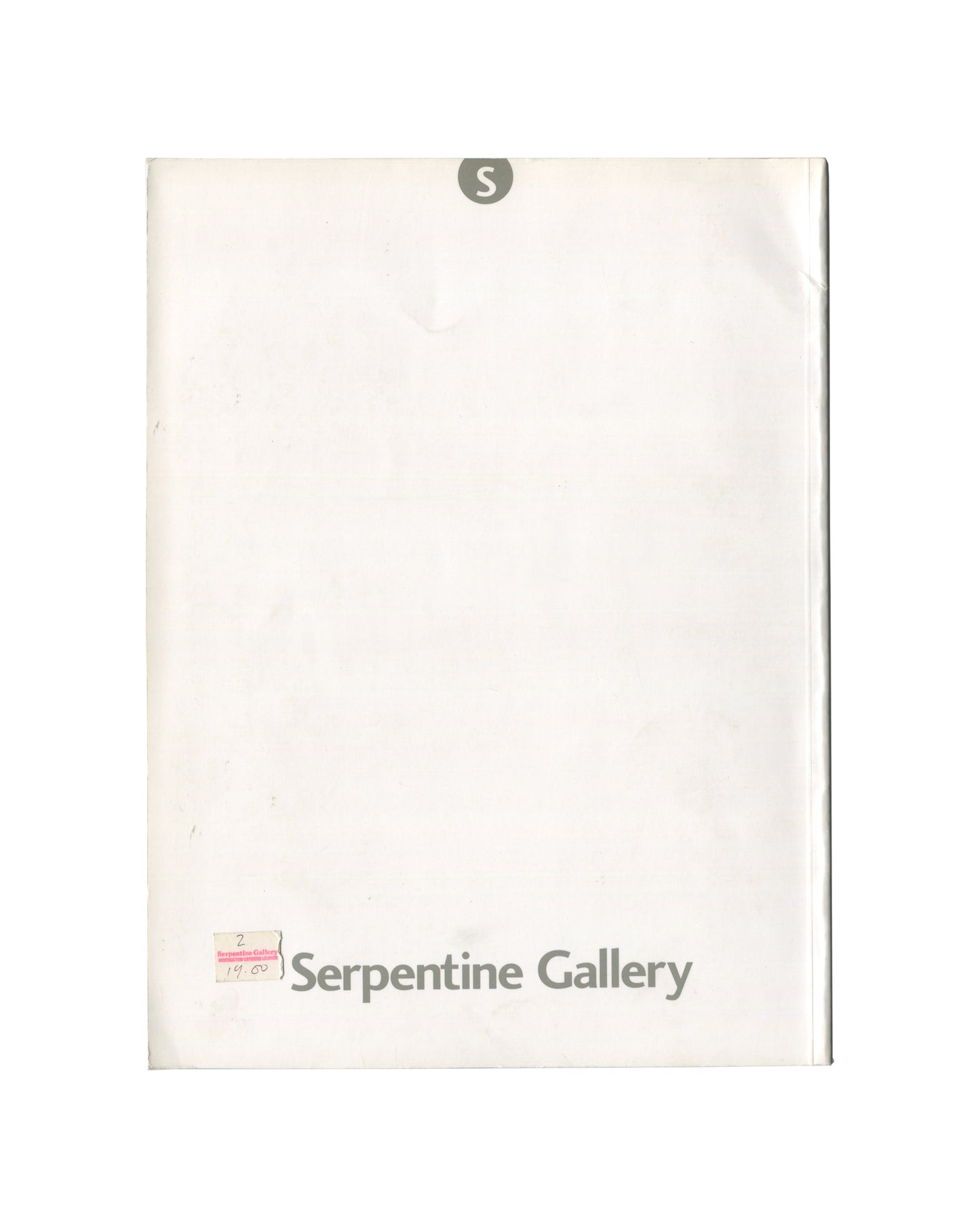 Agnes Martin, Paintings and Drawings 1977–1991, Serpentine Gallery 1993, reverse, original £4.00 price label