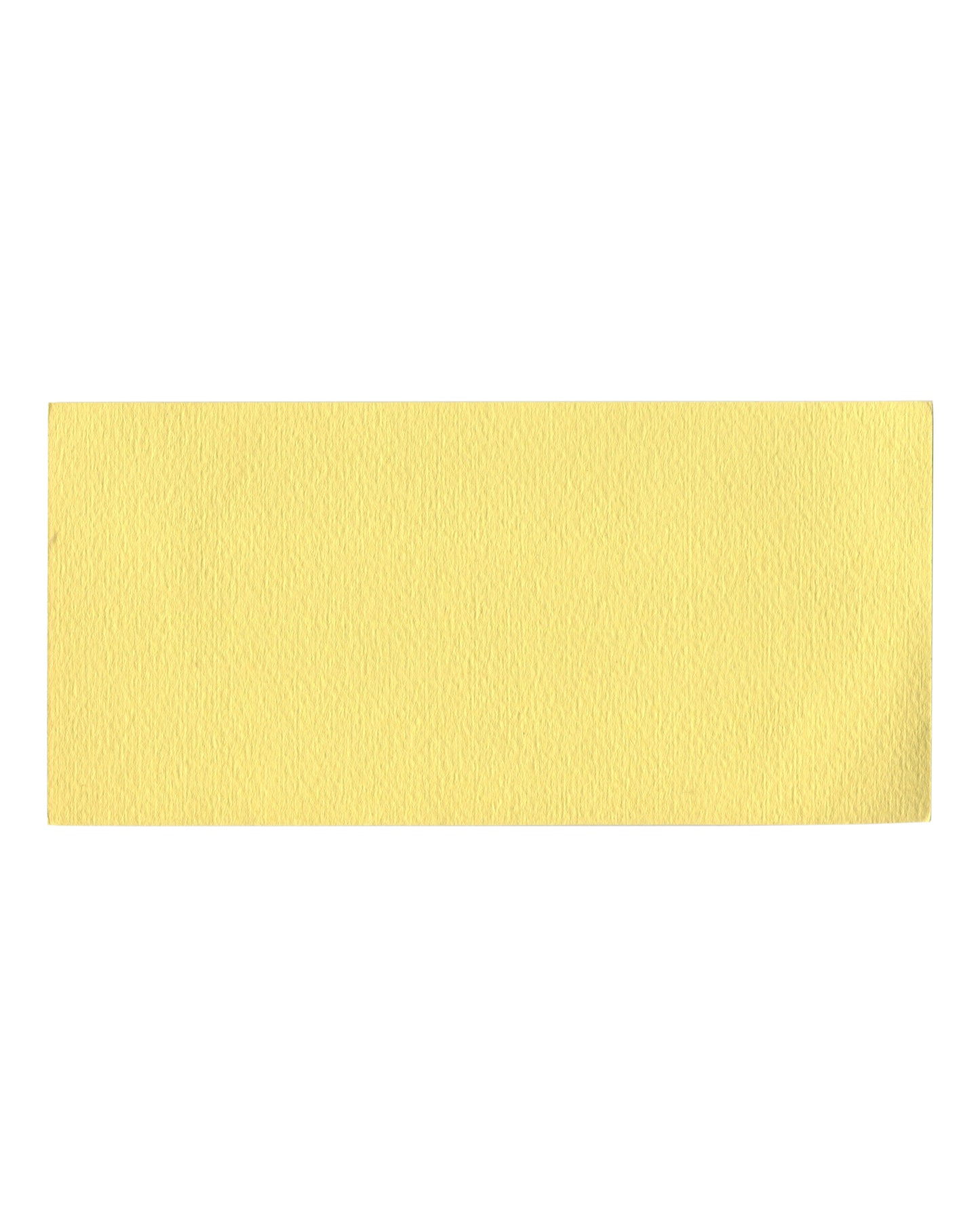 Reverse of 1963 Galerie Mona-Lisa invitation for Ivan Rabuzin, plain pale yellow textured card, unprinted, with light age toning.