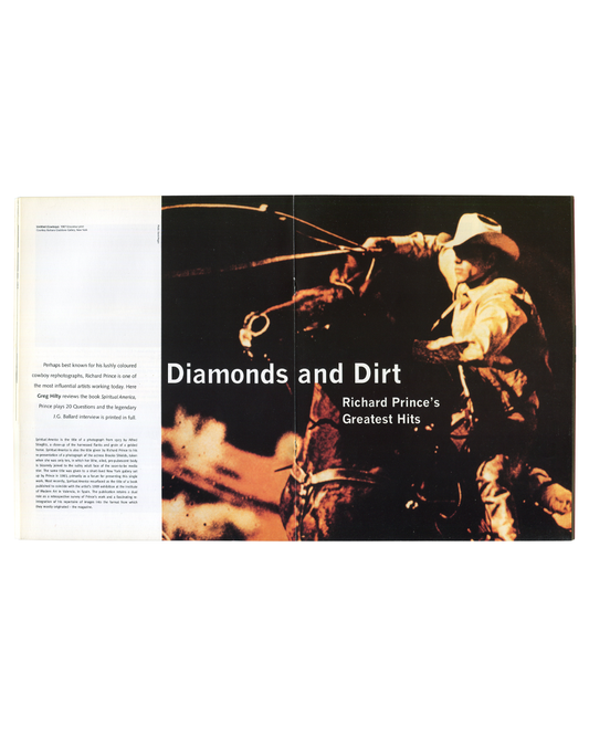 Richard Prince, Diamonds and Dirt spread, Untitled (Cowboys) 1987, frieze Issue 1