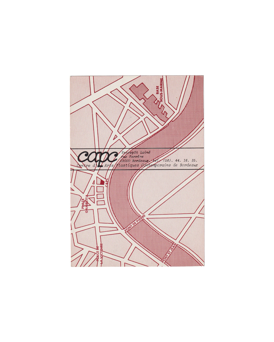 Sarkis Exhibition invite Map design with 'capo' branding on a white background