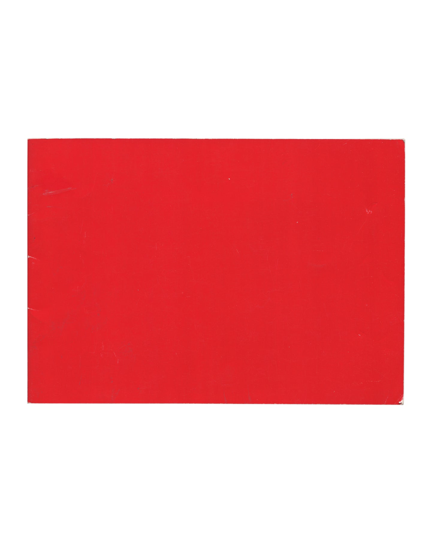 Roman Signer, Fast Changes / Schnelle Veränderungen, back cover: plain solid red, staple binding visible left edge, light surface wear and corner marks