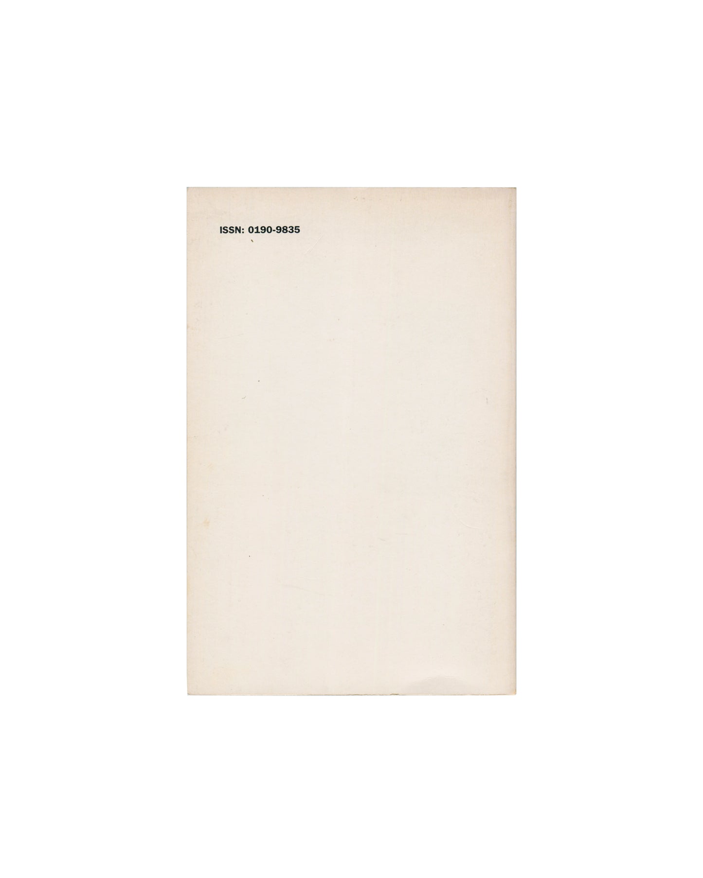 White Walls #17, Autumn 1987 — back cover, cream card, ISSN 0190-9835