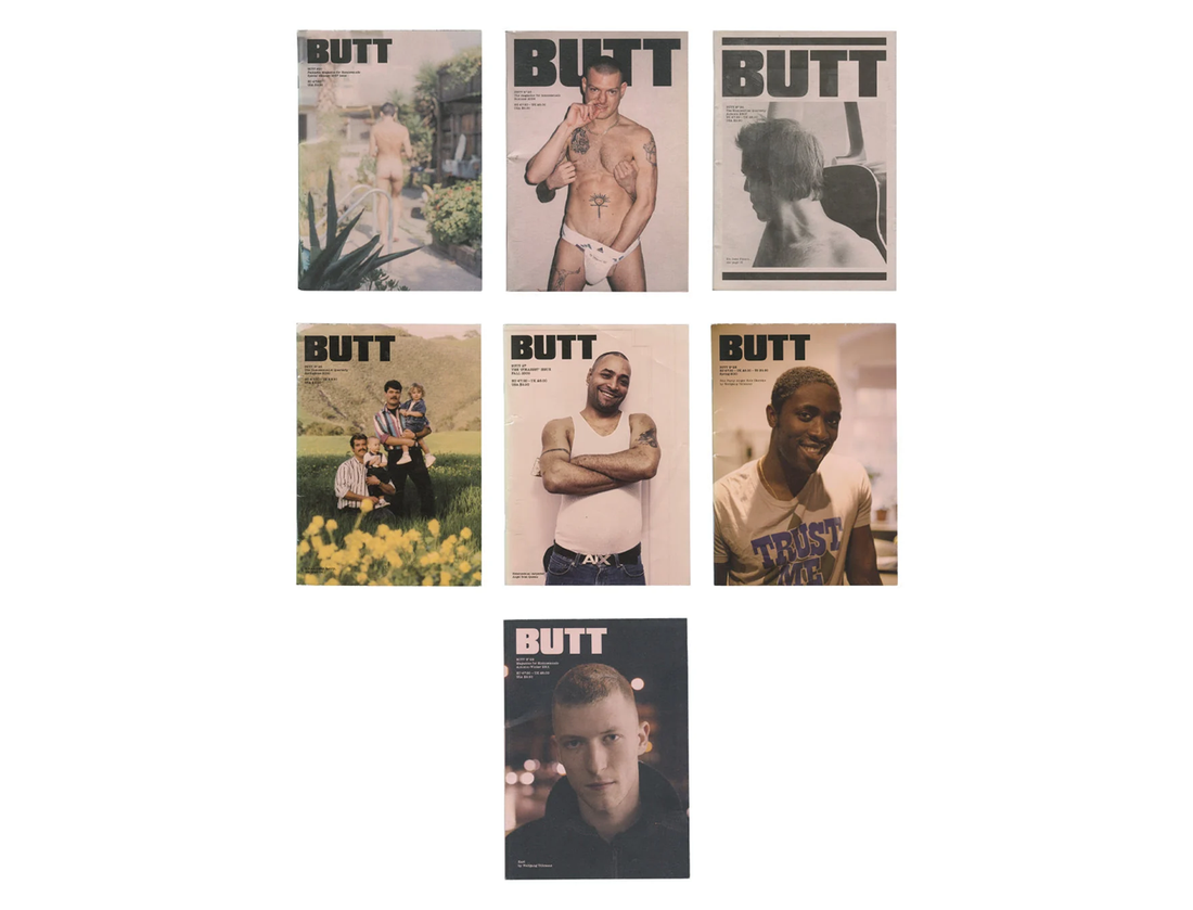 Gert Jonkers and Jop van Bennekom, BUTT Magazine, Nos. 20, 23–29, eight front covers, Amsterdam, 2007–2011