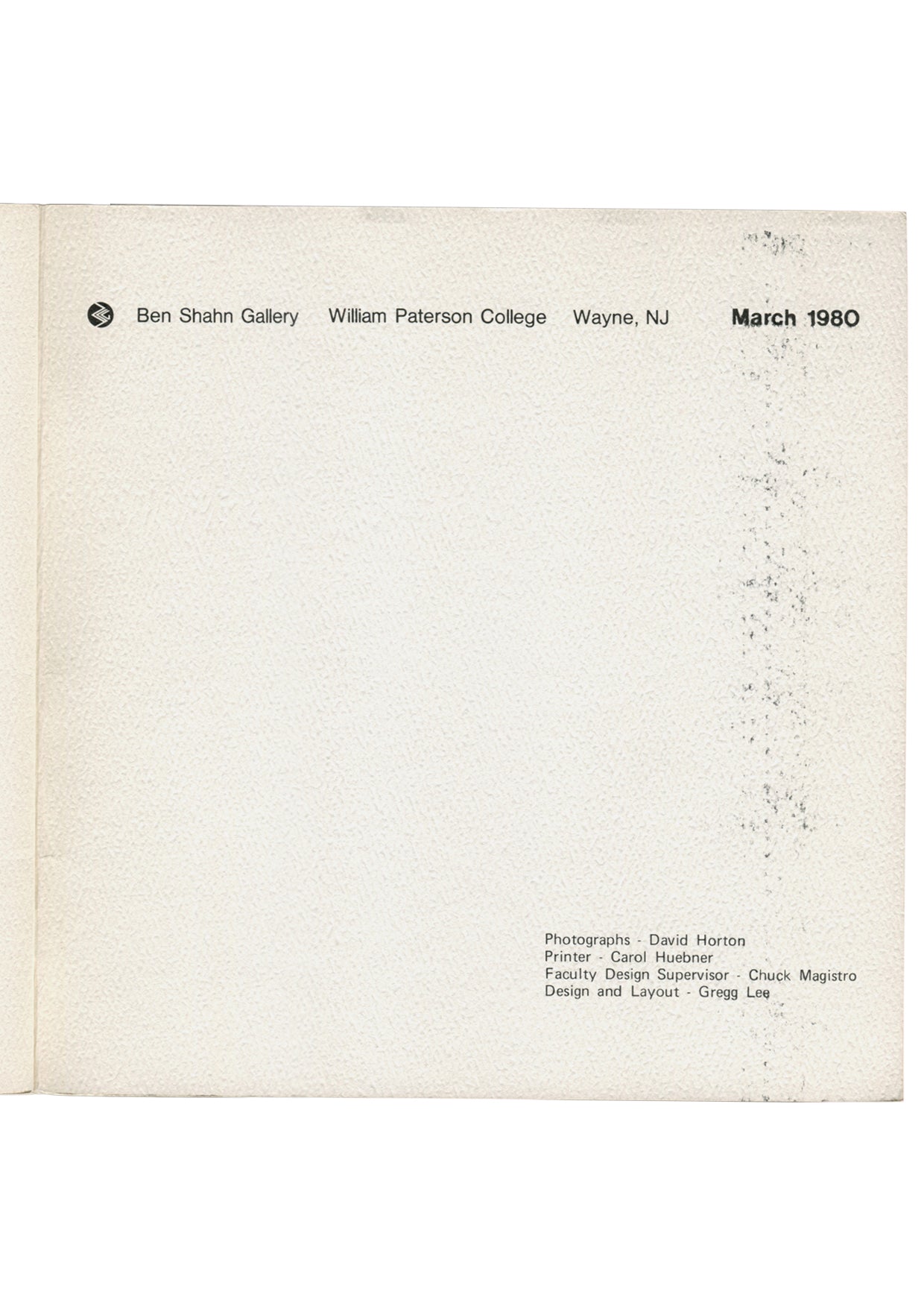 RICHARD PRINCE / Group, Altered Subjects rear cover, Ben Shahn Gallery, William Paterson College, March 1980
