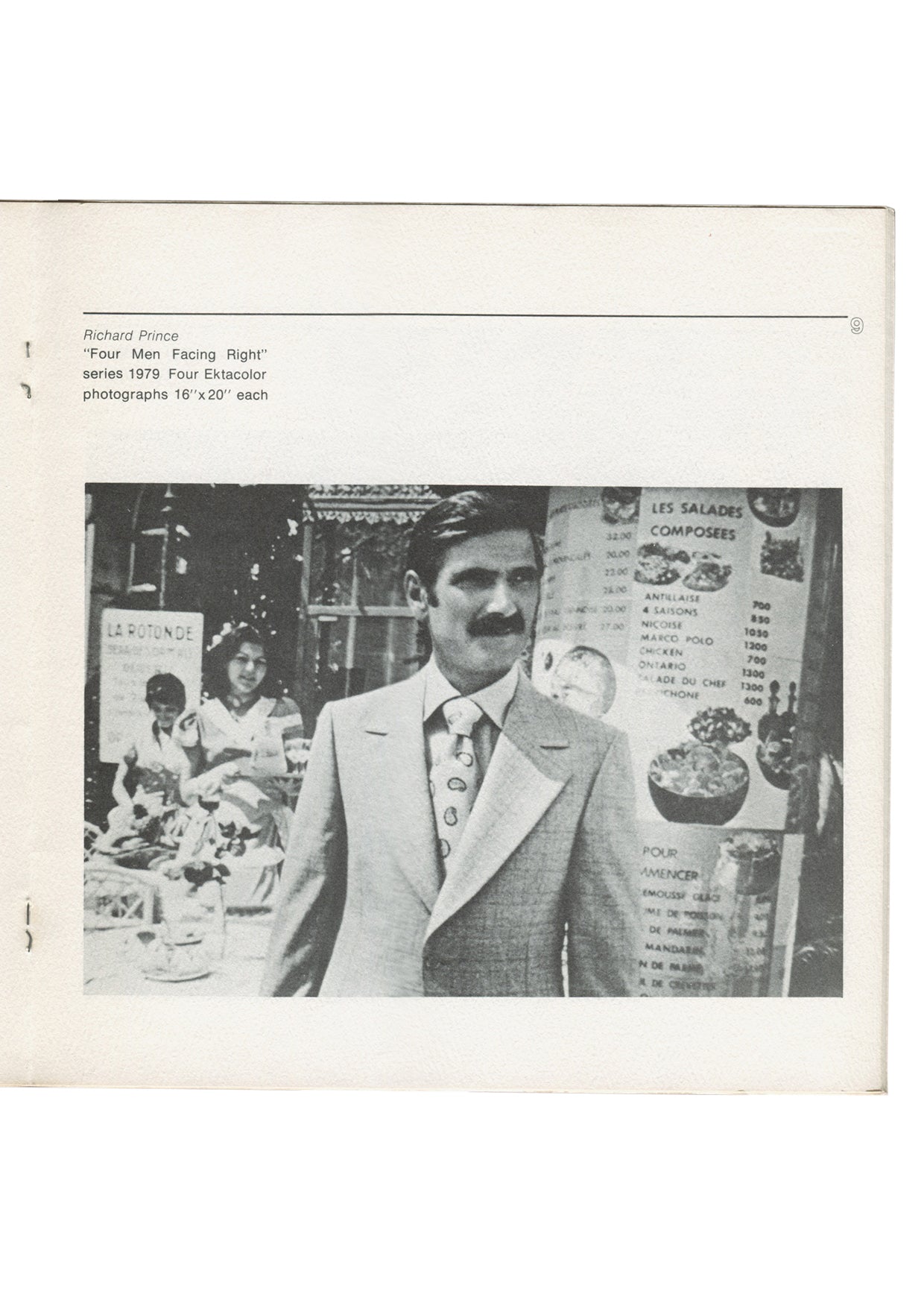 RICHARD PRINCE, "Four Men Facing Right" series 1979, catalogue p.9, Altered Subjects, Ben Shahn Gallery