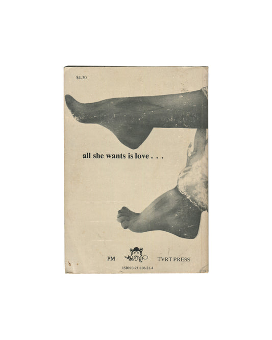 Reverse of 1978 Kathy Acker The Adult Life of Toulouse Lautrec by Henri Toulouse Lautrec, TVRT Press and Printed Matter. Back cover with black-and-white photographic image of intertwined bare limbs and hands. Title and author credit in white serif type at lower centre: The Adult Life of Toulouse Lautrec / By Henri Toulouse Lautrec. Age toning and surface scuffing to covers.