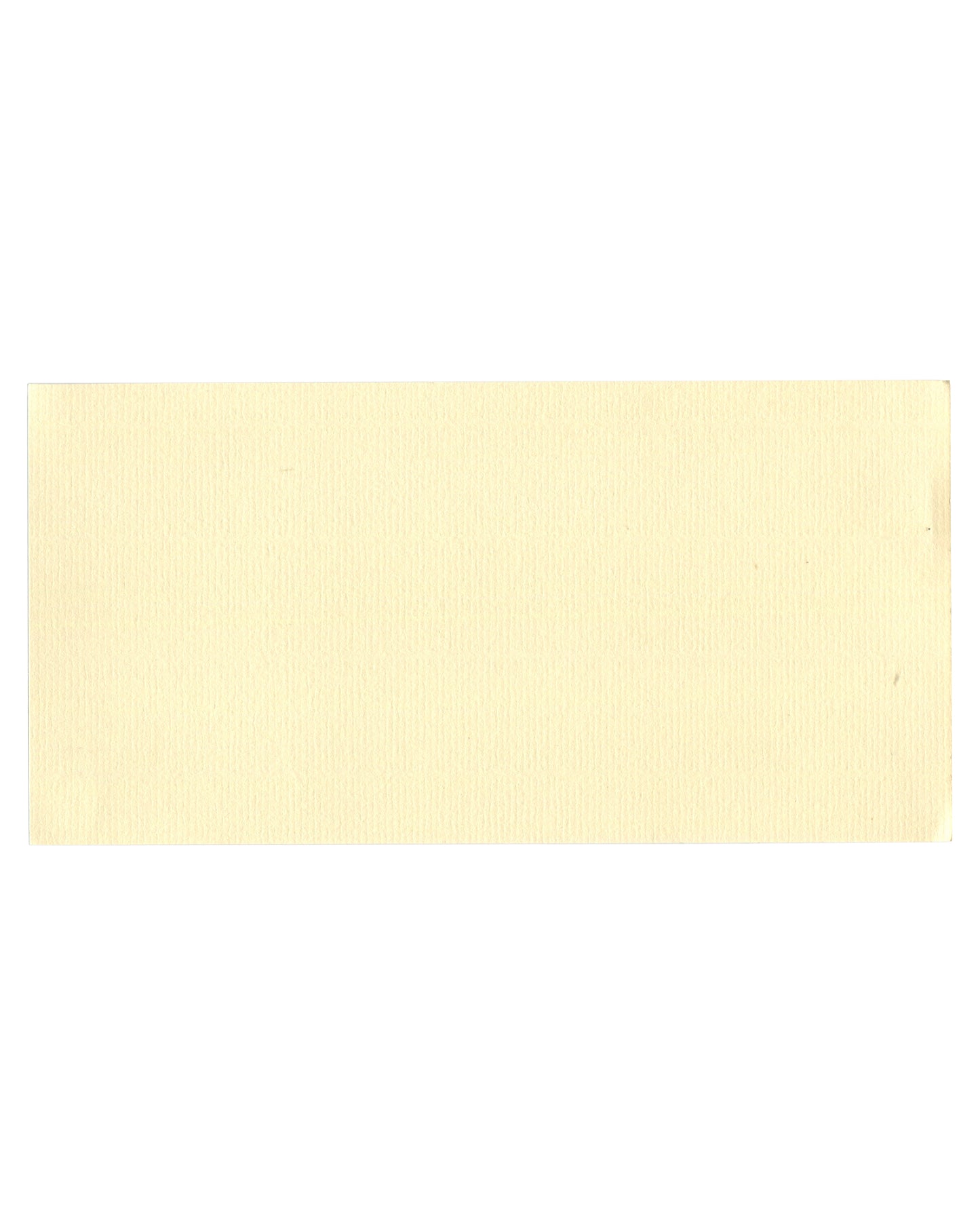 Reverse of 1990 Collages Surréalistes folded exhibition invitation, Galerie Zabriskie, Paris — back showing unprinted cream textured stock with light age toning and minor surface wear.