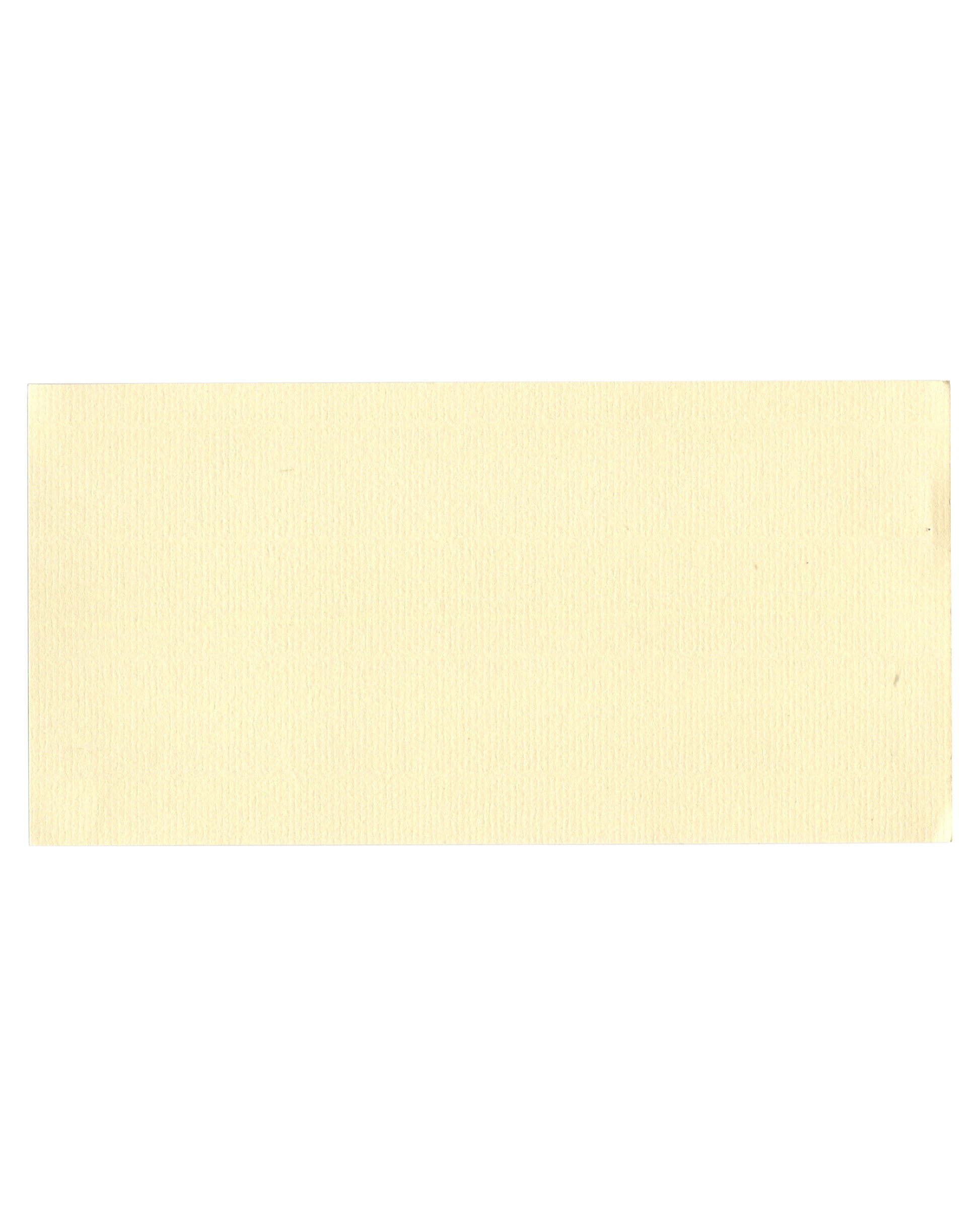 Reverse of 1990 Collages Surréalistes folded exhibition invitation, Galerie Zabriskie, Paris — back showing unprinted cream textured stock with light age toning and minor surface wear.