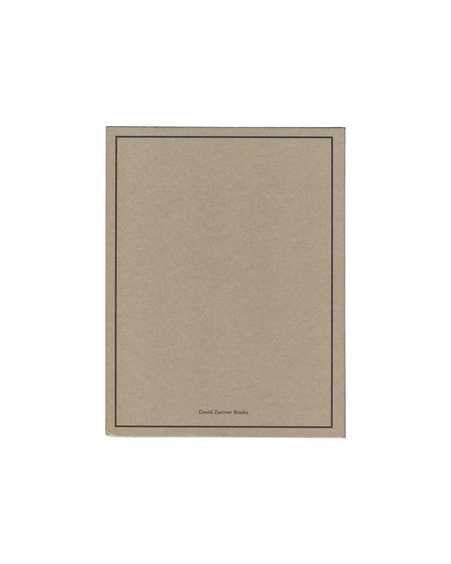 A  back cover of Anni Albers minimalist kraft paper book with a thin black border and the text 'David Zwirner Books' printed at the bottom center, shown on a plain white background.