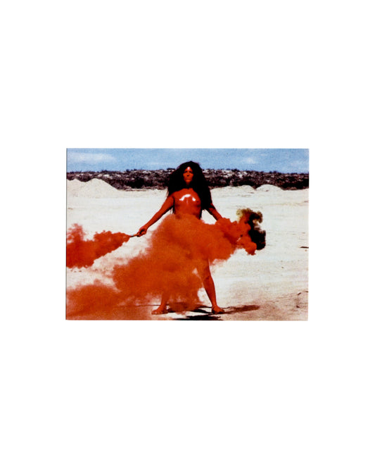 Judy Chicago, Woman with Red Flares, 1971–72, invitation recto, Thaddaeus Ropac, 2024