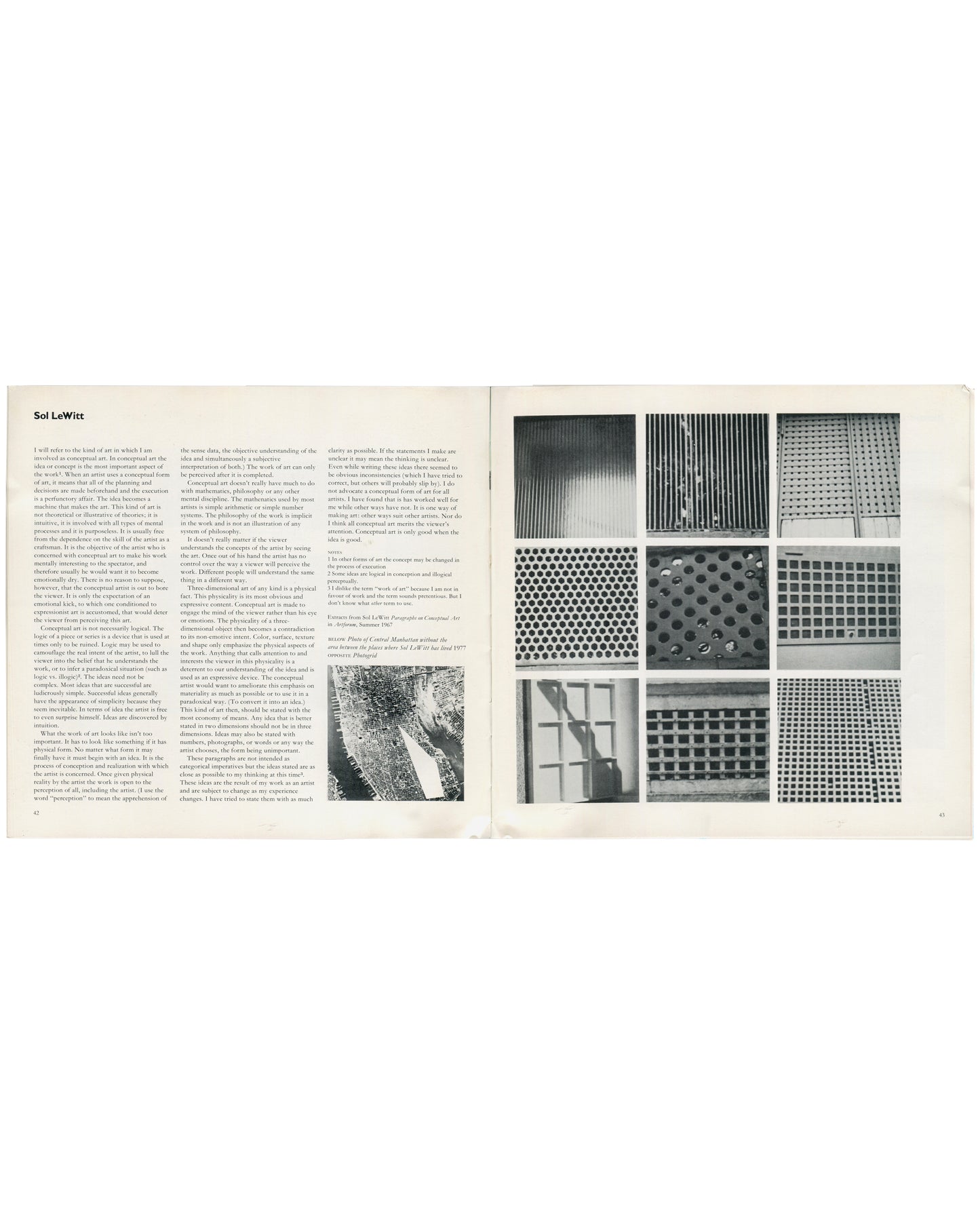 Sol LeWitt, Artist and Camera, Arts Council of Great Britain, 1980, interior spread, geometric photographic series