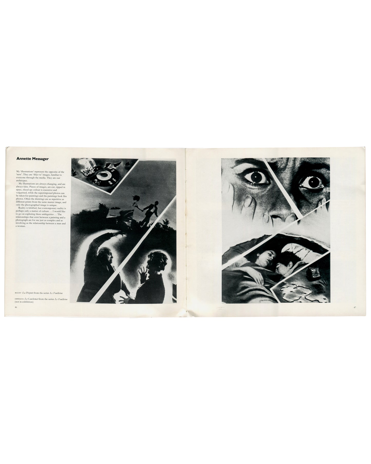 Annette Messager, Artist and Camera, Arts Council of Great Britain, 1980, interior spread, photomontages from La Femme series