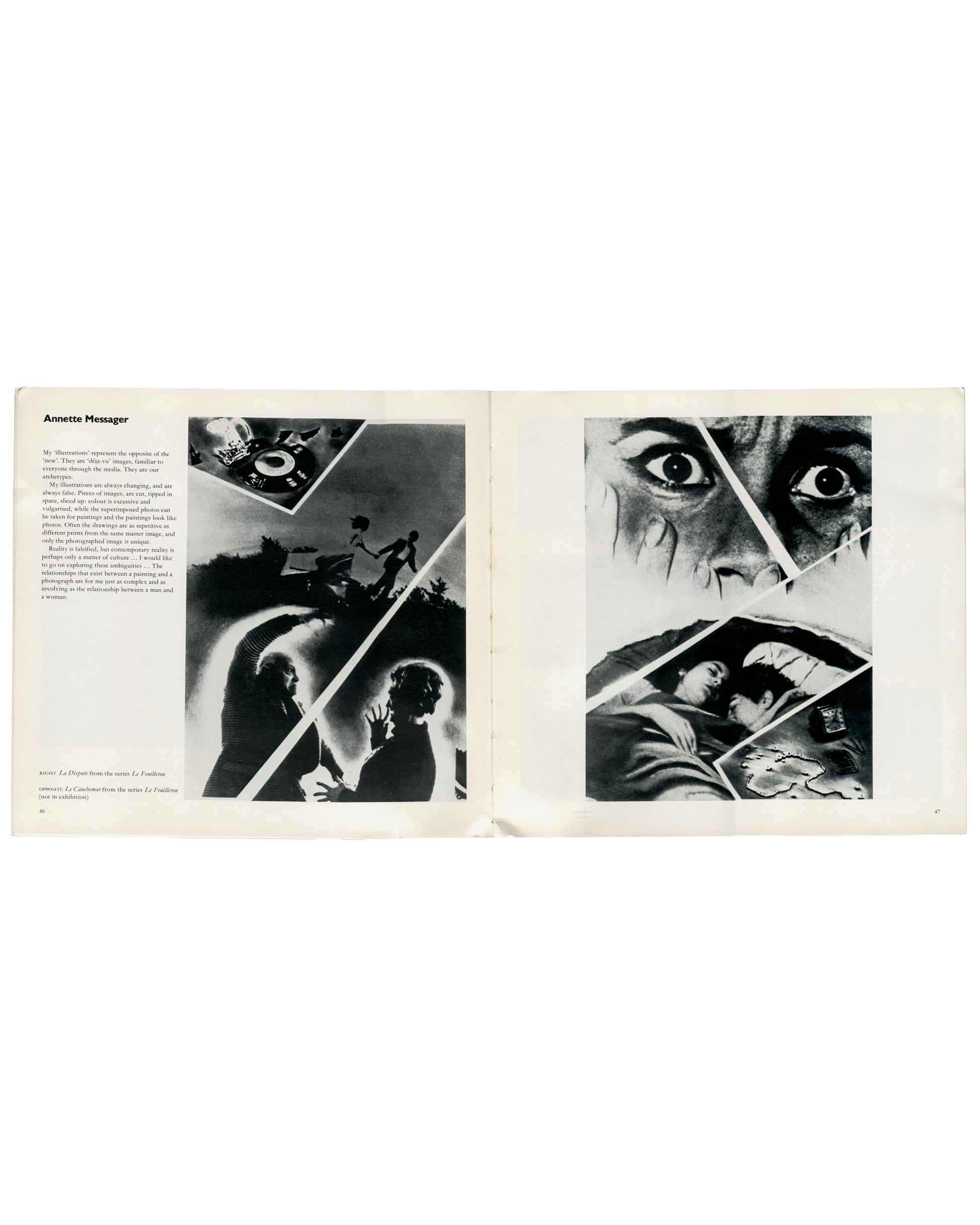 Annette Messager, Artist and Camera, Arts Council of Great Britain, 1980, interior spread, photomontages from La Femme series