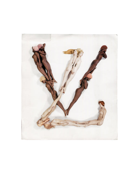 Vanessa Beecroft, VBLV Alphabet Concept; nude figures arranged into LV letterform, colour photograph, Espace Louis Vuitton 2006