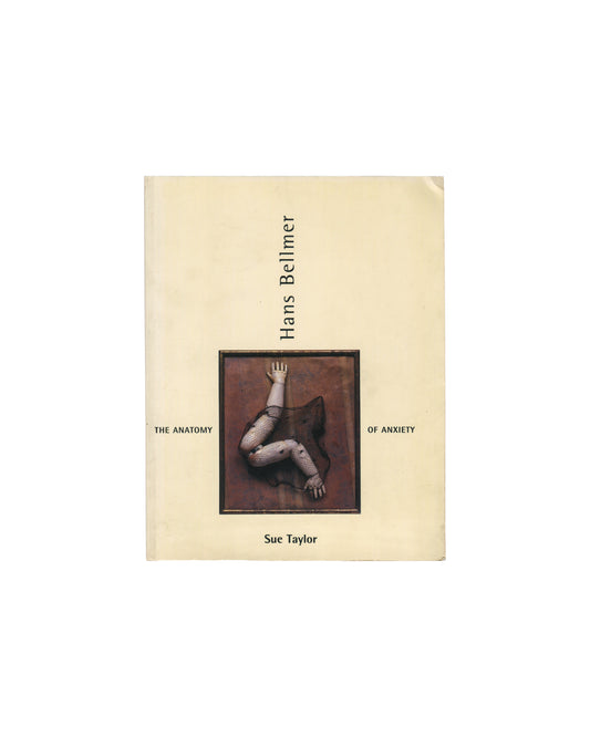 Hans Bellmer, The Anatomy of Anxiety, Sue Taylor, MIT Press, 2002, front cover, doll limbs framed in brown, cream wrapper