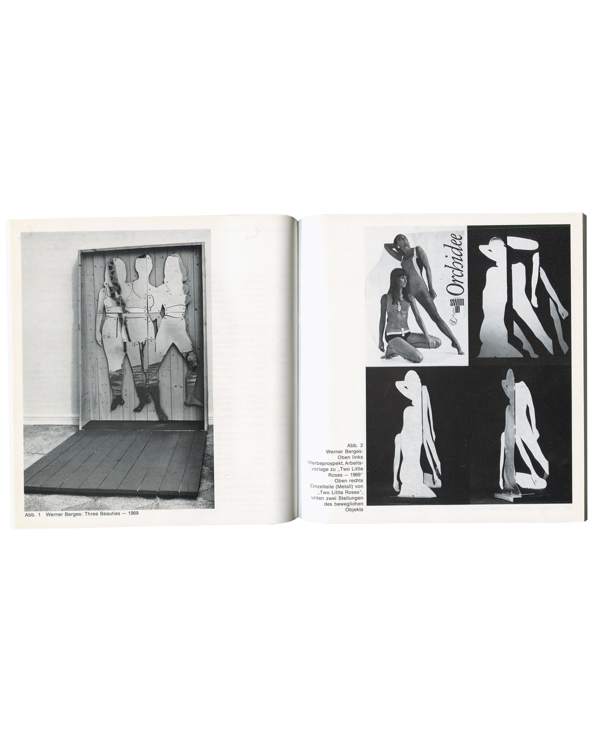 Hans Bellmer, Andy Warhol, Allen Jones — Die Puppe interior, Berges Three Beauties 1969 beside ad source and silhouettes