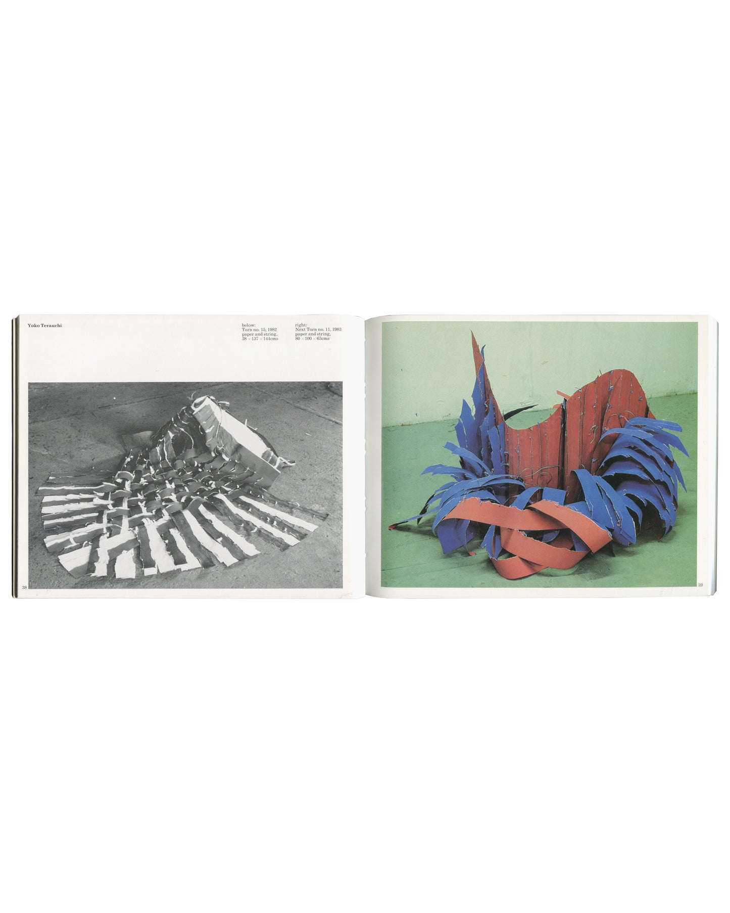 Paul de Monchaux, Fenella Crichton and Kate Blacker, The Sculpture Show, 1983, Yoko Terauchi, paper and string sculptures, interior spread