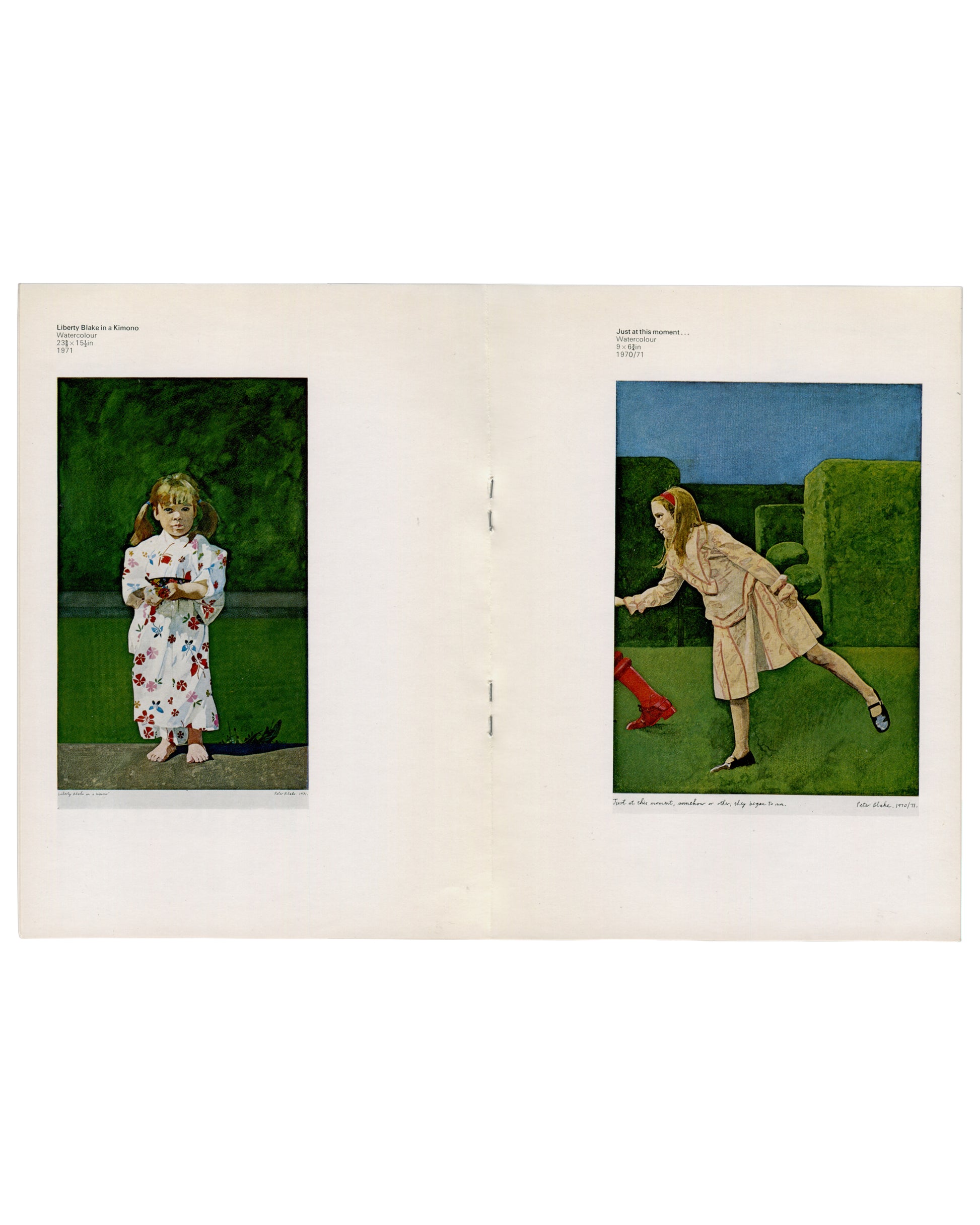 Peter Blake, Liberty Blake in a Kimono, 1971, and Just at this moment…, 1970/71, interior spread