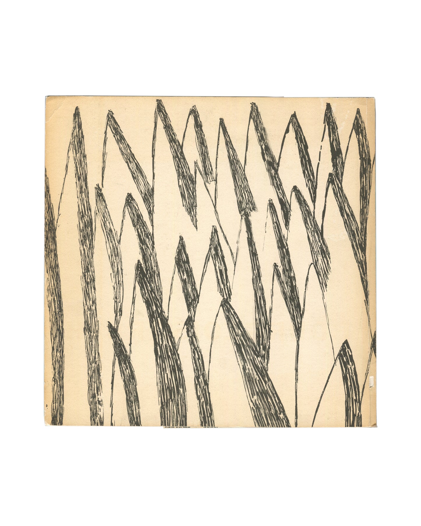 Reverse of 1982 Louise Bourgeois Bourgeois Truth, Robert Miller Gallery — plain cream back cover showing age toning, edge wear, and library stamp to lower left of rear endpaper