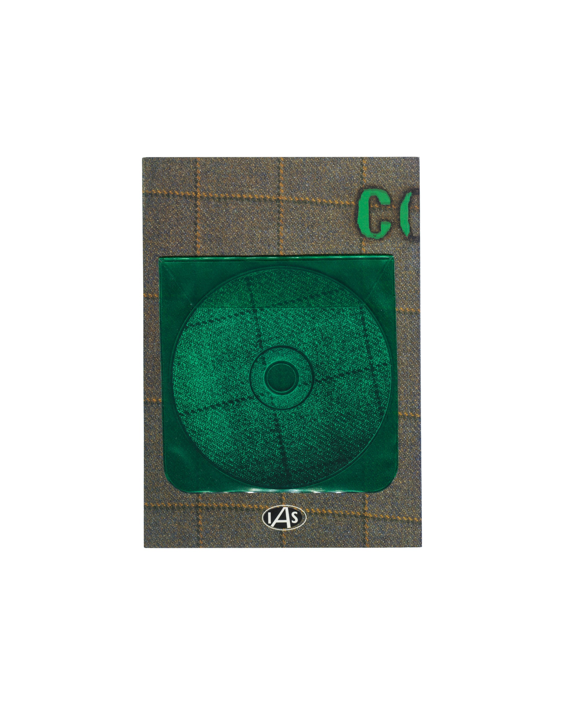Andrea Bowers et al. — Couldn't Get Ahead, 1995, back cover with original green audio CD mounted in sleeve, Independent Art Space