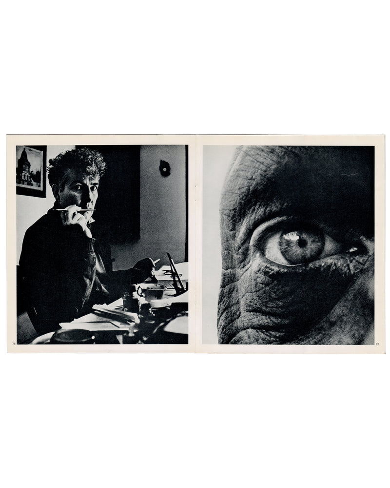 Bill Brandt, Photographs, Hayward Gallery 1970, interior spread, two black-and-white plates: portrait and extreme close-up eye