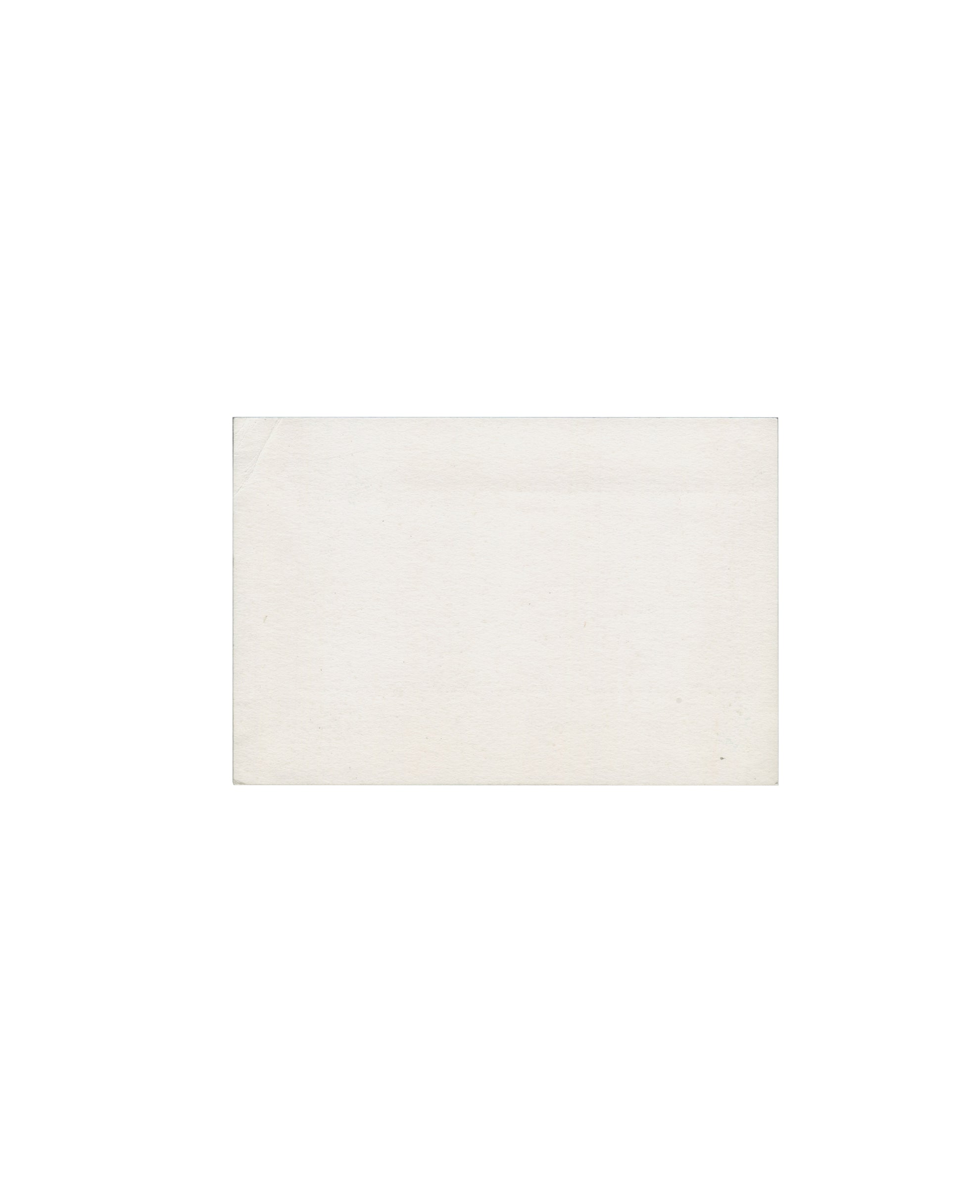 Verso Roger Brown, Galerie Darthea Speyer, Paris, 1974. Invitation verso: plain cream-white card, entirely unprinted. Diagonal creasing at upper corners, light age toning.