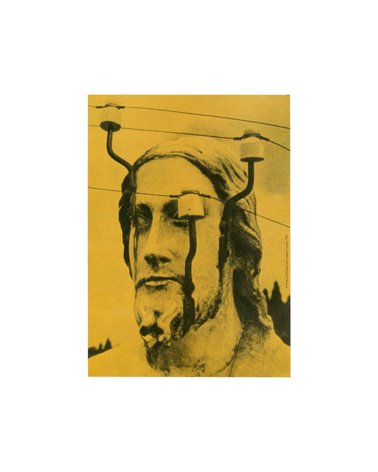 Buñuel film still, yellow-black offset print, Cela s'appelle l'aurore, Centre Pompidou invitation recto
