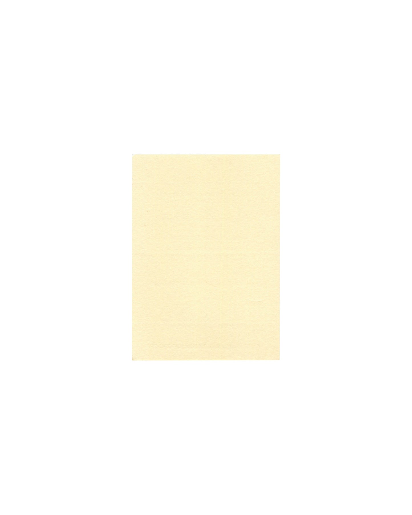 Pol Bury invitation card verso, Librairie Tschann 1988; blank cream card stock
