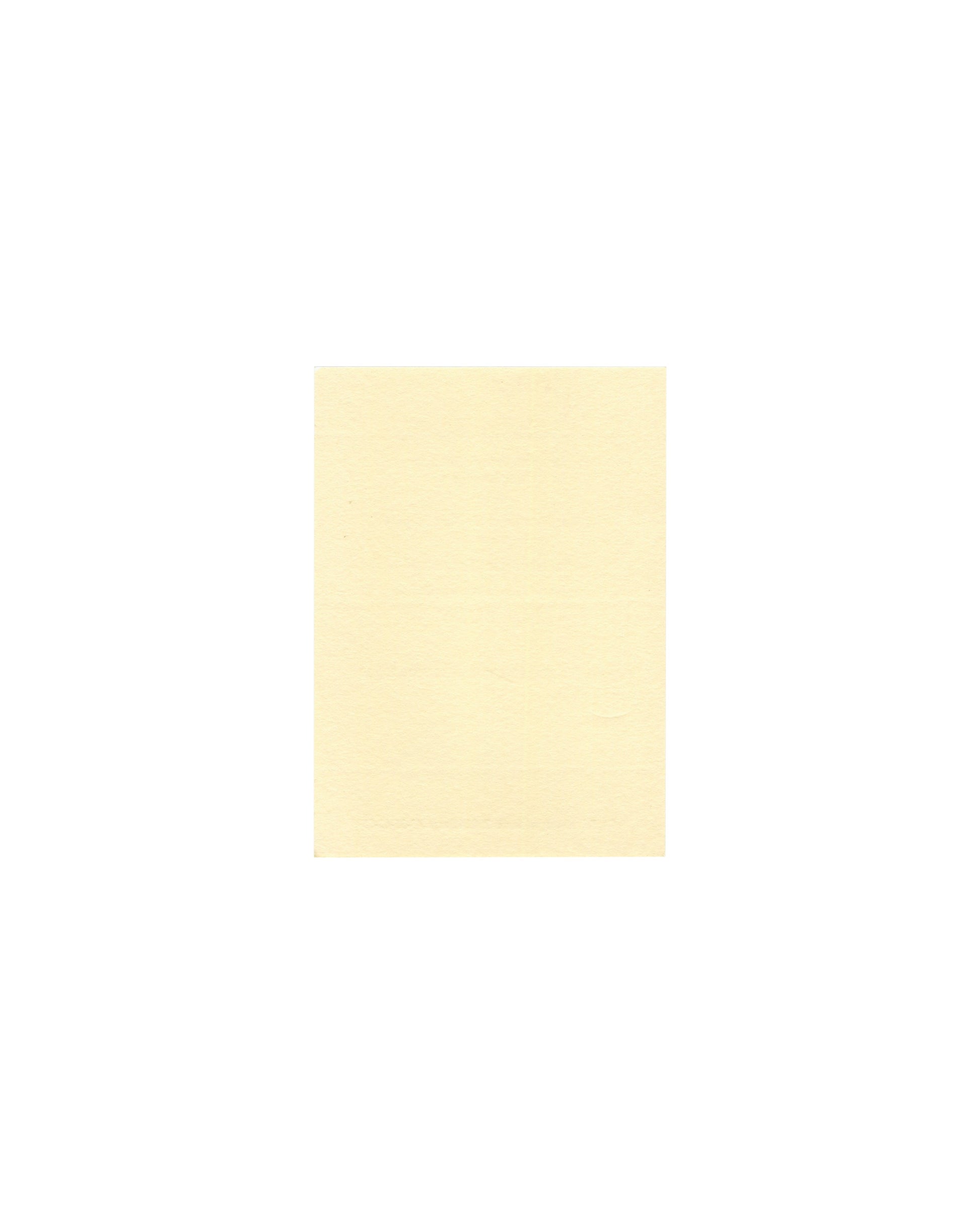 Pol Bury invitation card verso, Librairie Tschann 1988; blank cream card stock