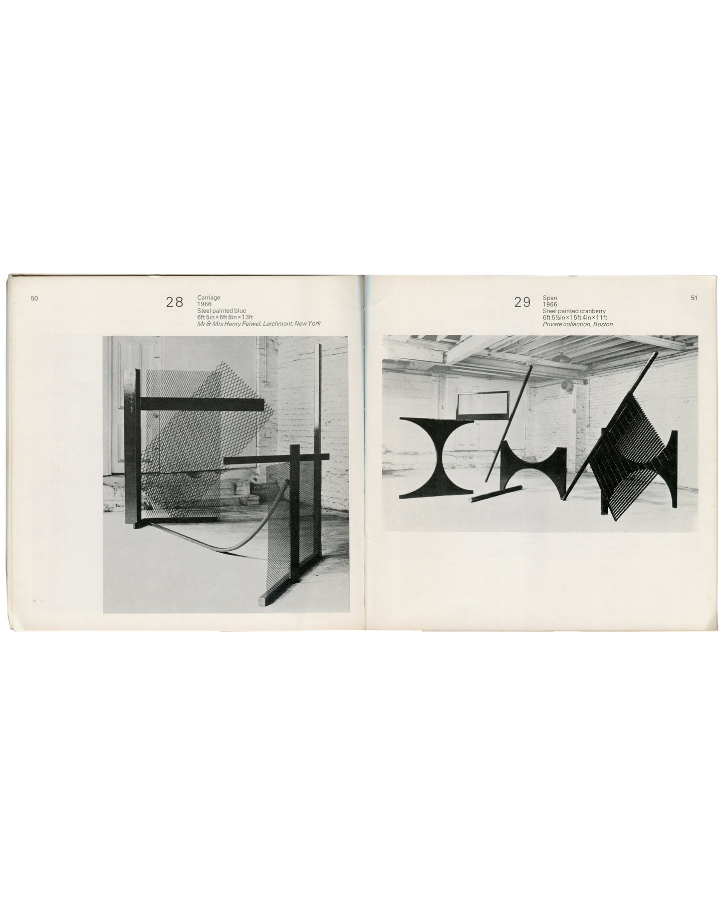 Anthony Caro — Hayward Gallery, 1969, interior spread, Carriage and Span, 1969