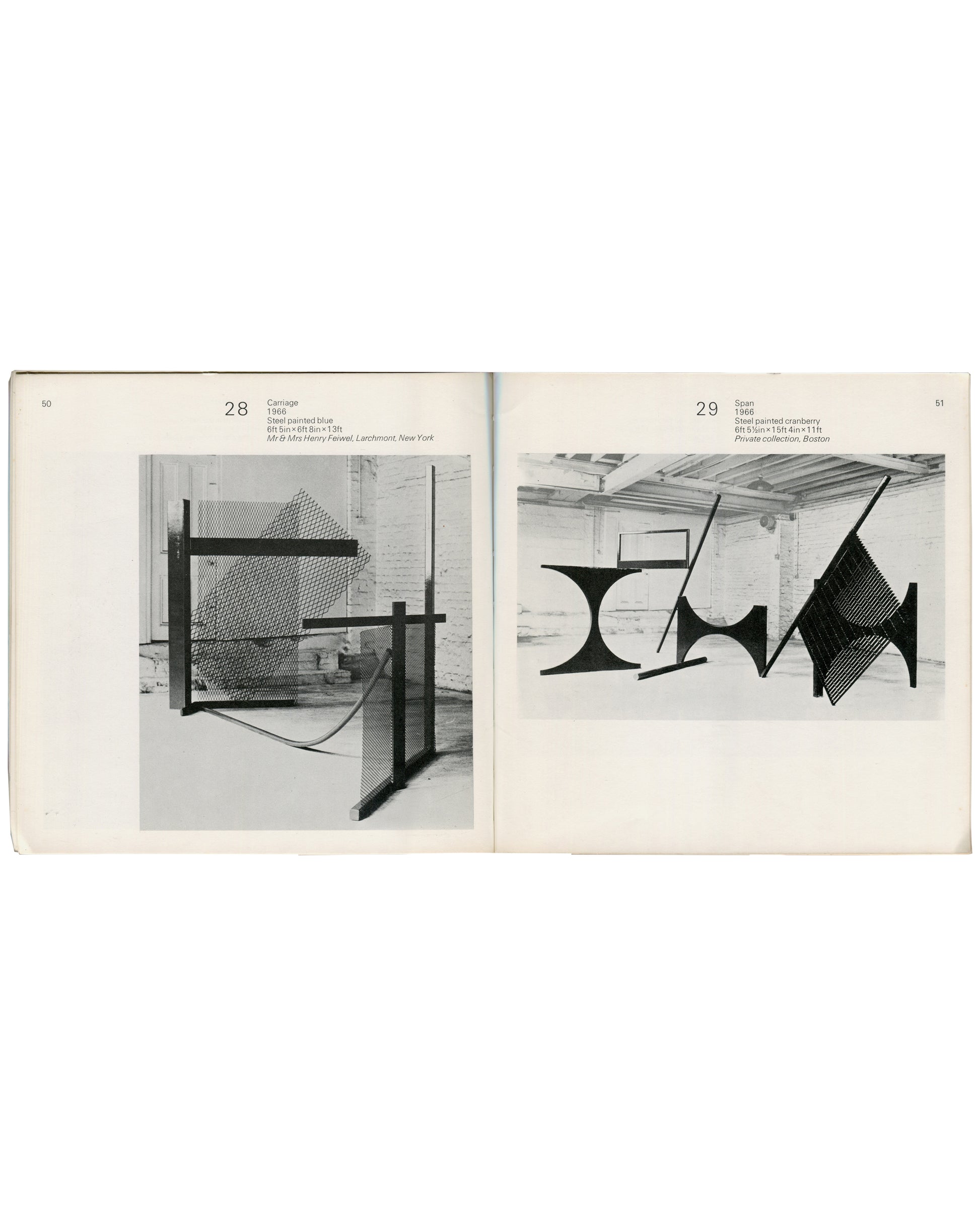 Anthony Caro — Hayward Gallery, 1969, interior spread, Carriage and Span, 1969