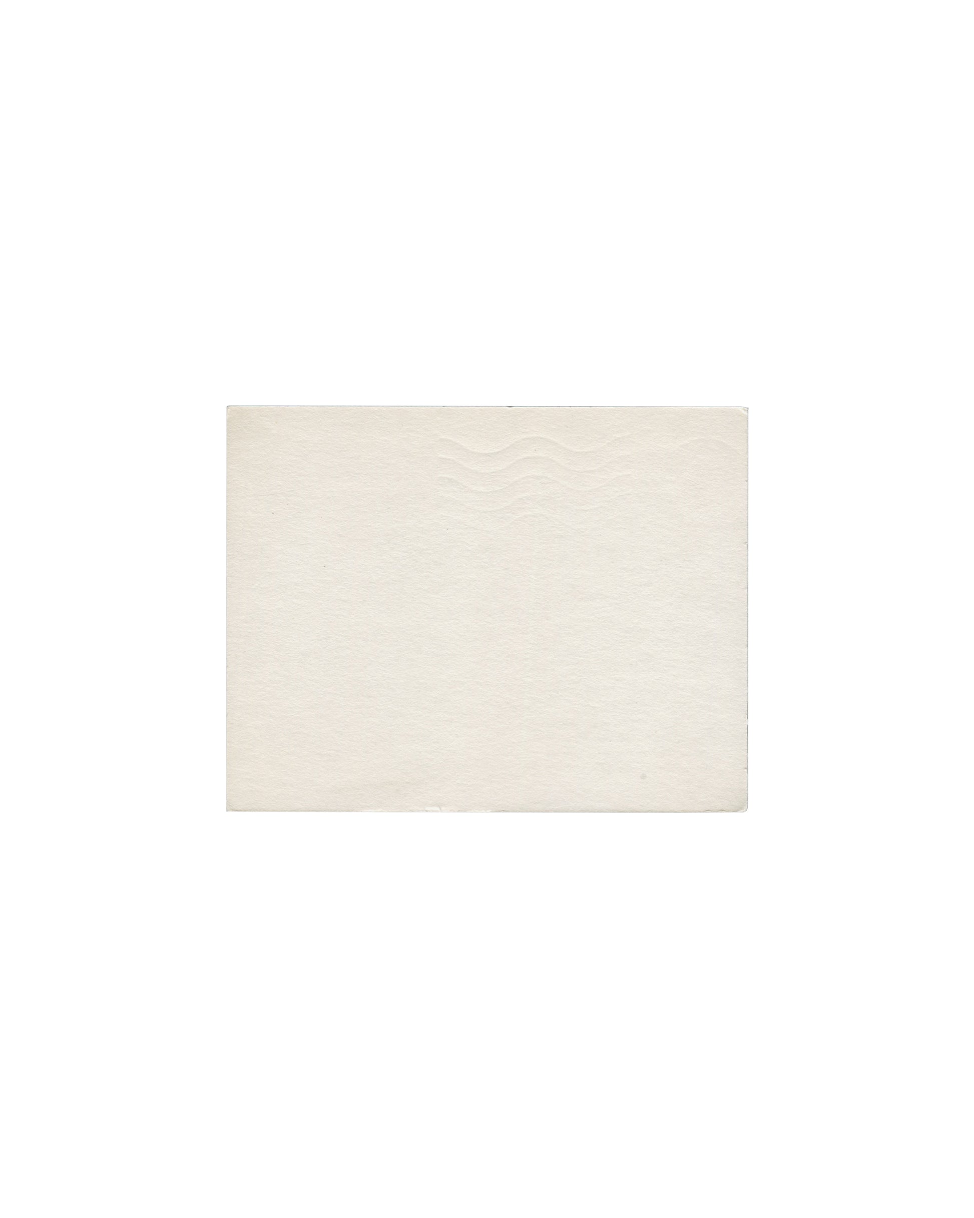 Verso Lucien Clergue, Photographies 1954–1961, Musée des Arts Décoratifs, Paris, 1962. Invitation verso: plain cream card; blind-embossed motif at centre, visible as a faint impressed relief without ink. Light age toning, minor surface impressions.