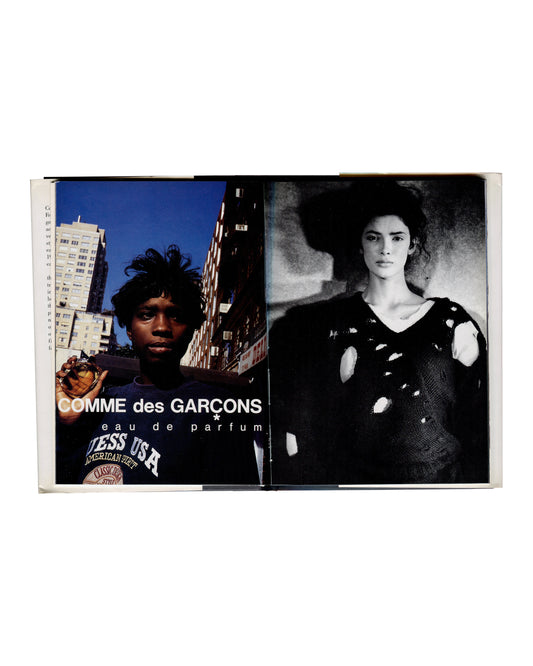 Comme des Garçons — Universe of Fashion, 1998, interior spread, eau de parfum ad and runway photograph