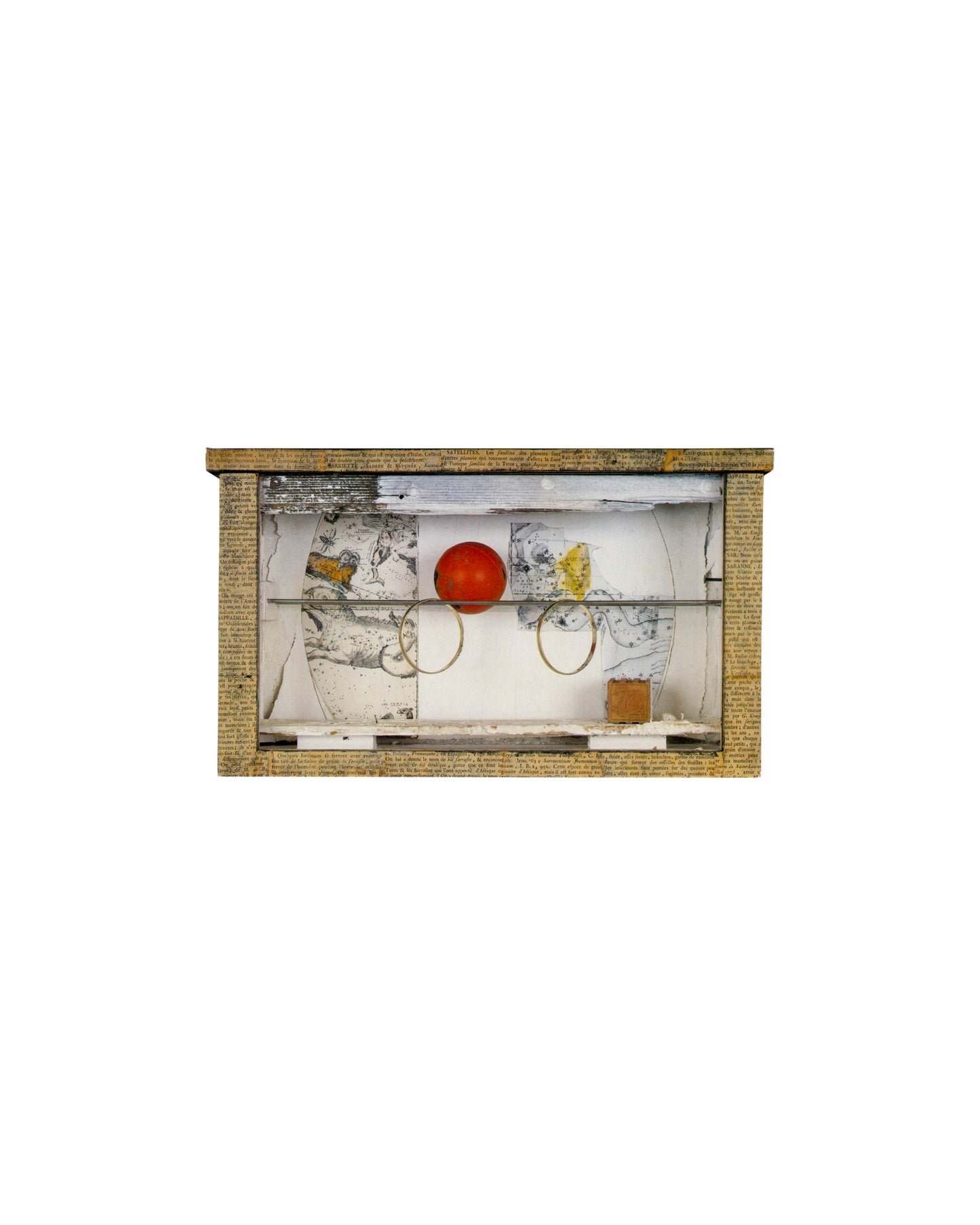 Joseph Cornell box construction above, Jeux jouets et mirages publication announcement below, Galerie 1900-2000, 1989 