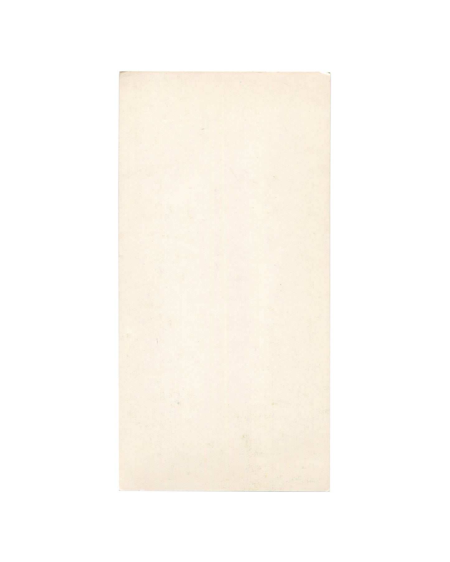Reverse of 1979 Salvador Dalí Pompidou exhibition invitation card. Plain cream stock, blank.