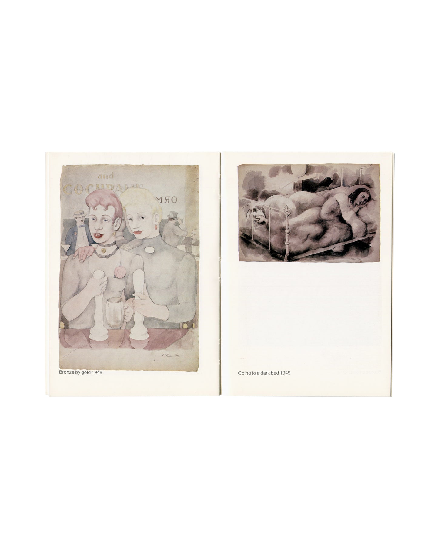 Richard Hamilton, Bronze by gold 1948 and Going to a dark bed 1949, Ulysses drawings, interior spread