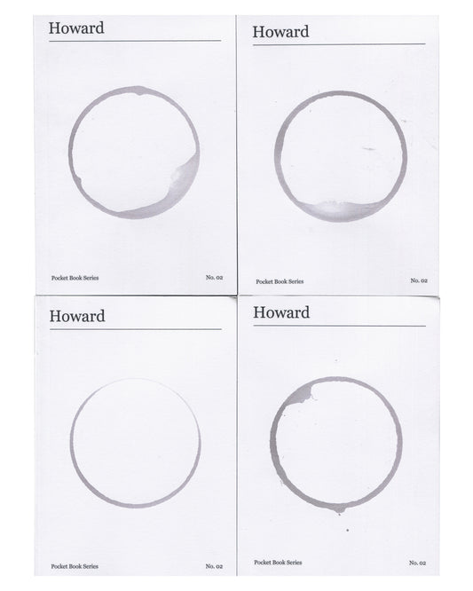 Anna Howard, Coasters, 2026 — four covers showing unique wine-glass ring stains across the edition