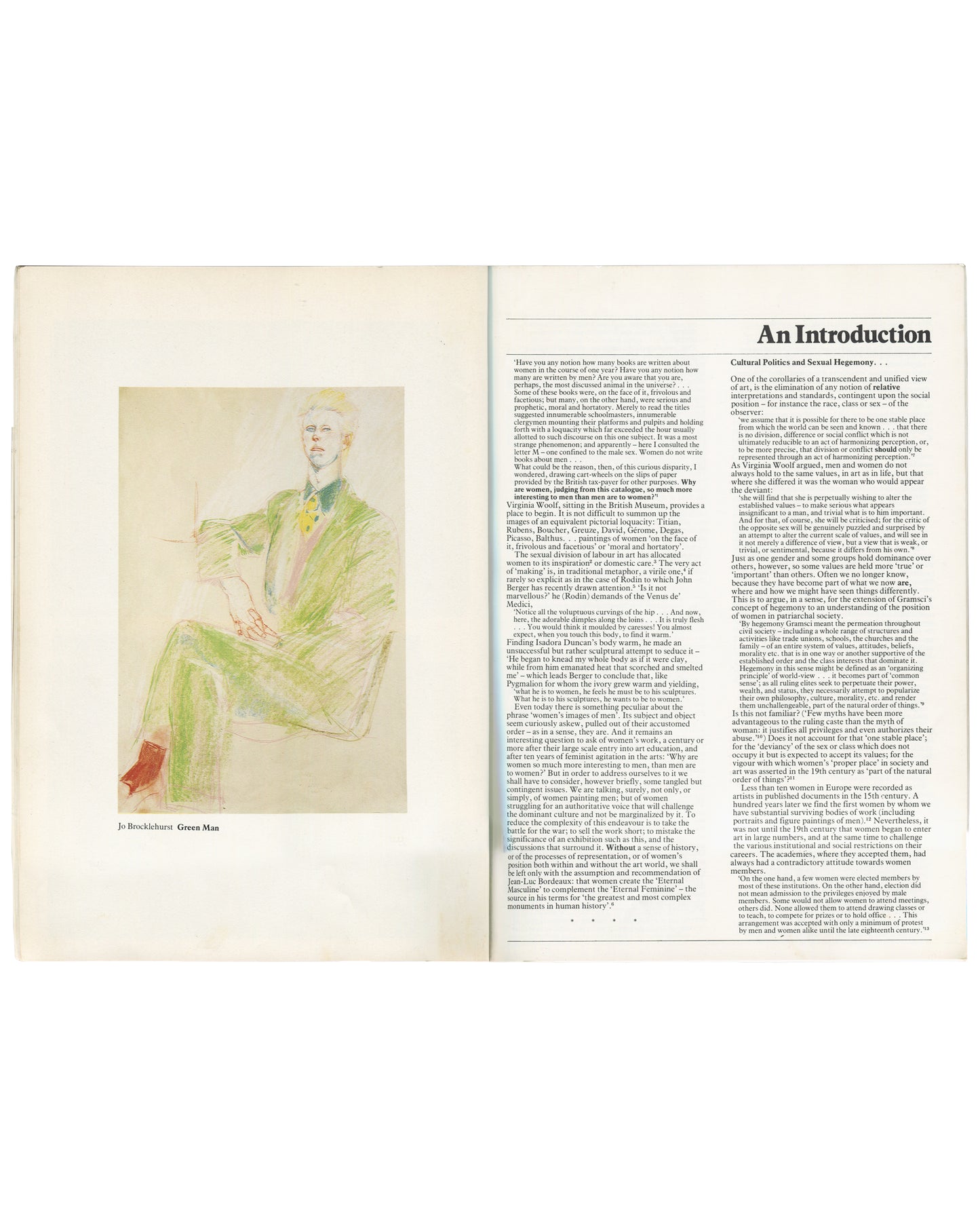 Joyce Agee, Catherine Elwes, Jacqueline Morreau, Pat Whiteread — Women's Images of Men, introduction spread