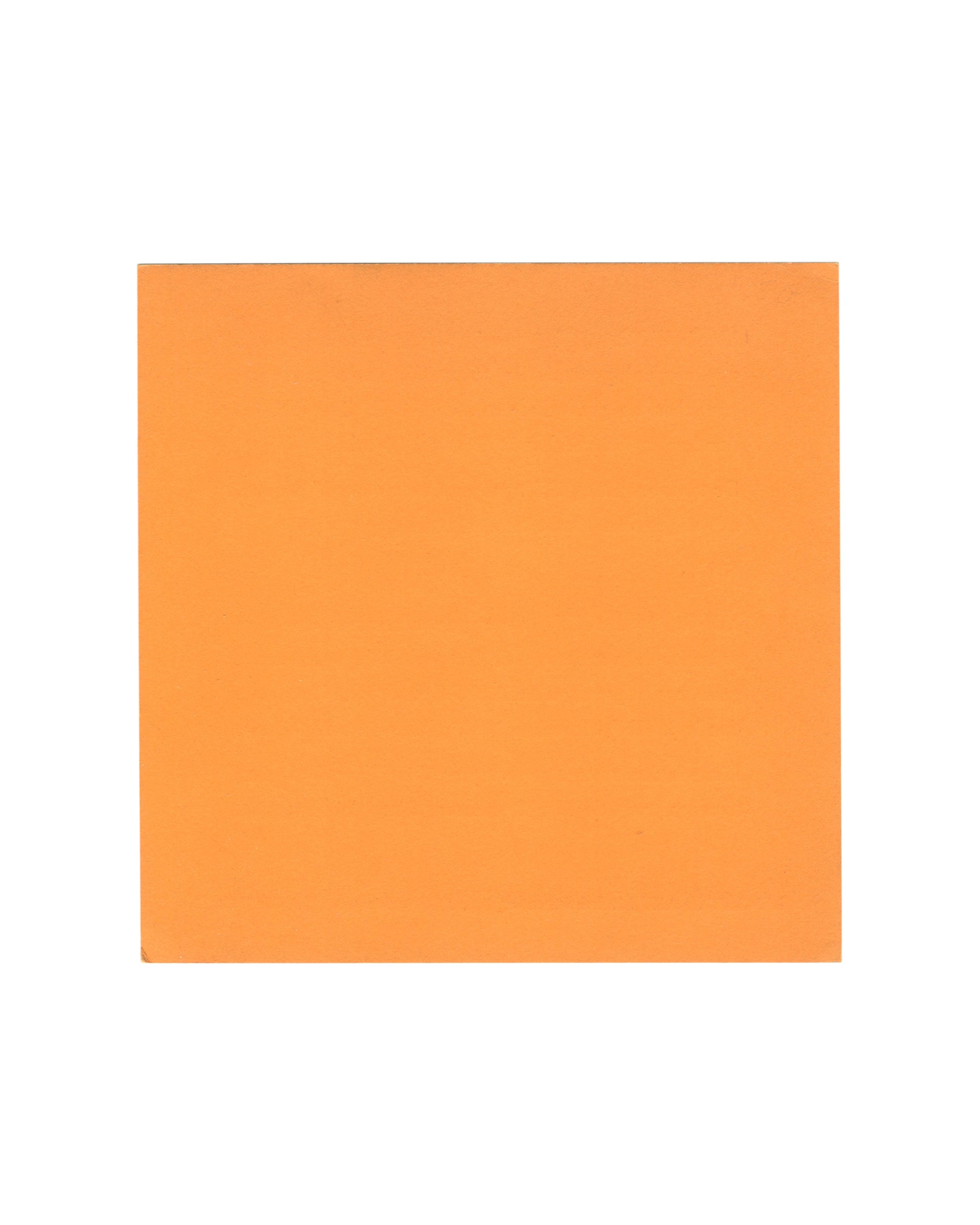 Asger Jorn, Lens Fine Art, Antwerpen, 1972. Recto: solid flat orange card stock, no image or text; full-bleed colour field.