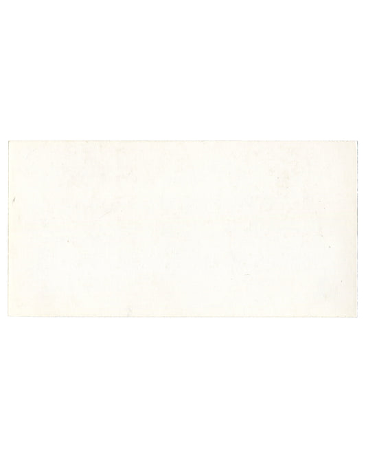 Reverse of 1988 Alison Knowles exhibition invitation for A Finger Book (Prints & Video), Galerie J & J Donguy, Paris, showing a plain blank cream card stock with light age toning and minor surface marks consistent with vintage condition.

You appear to be offline. Messaging may not work as expected.


Knowles, A… back.jpg

