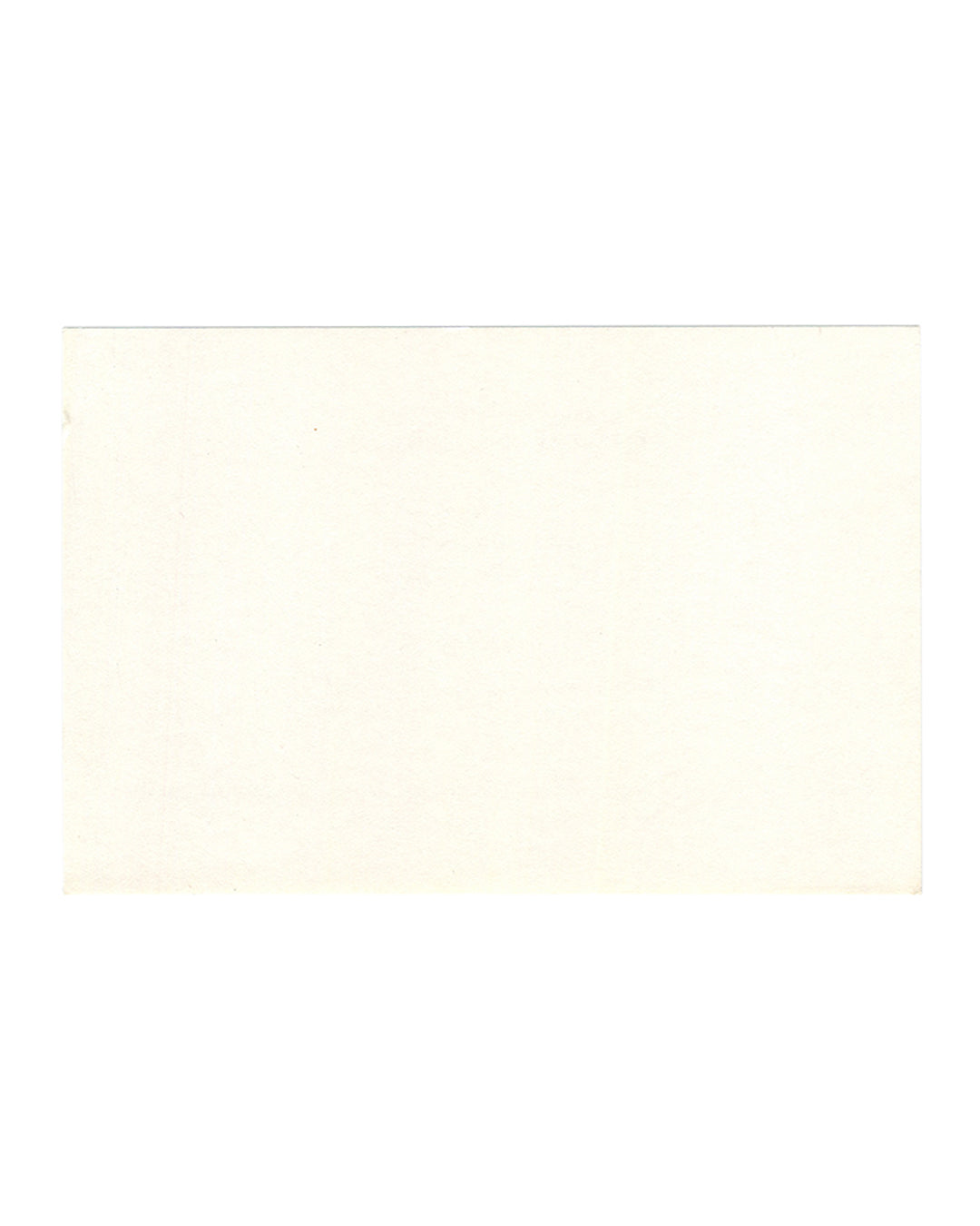 Rachel Lachowicz and Yoko Ono, exhibition invitation card verso. Shoshana Wayne Gallery, Santa Monica, 1996. Plain cream card, no text or image. Minor age toning and faint surface marks visible.
