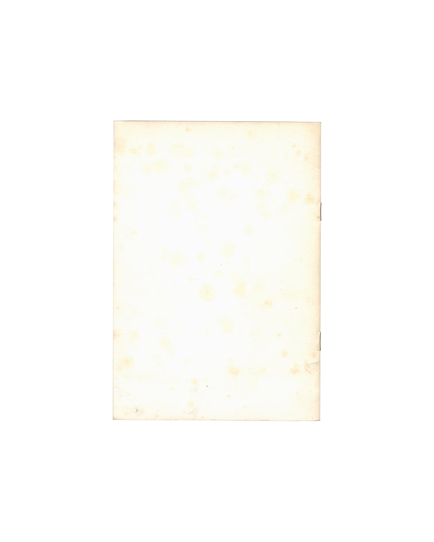 Piero Manzoni catalogue, Galerie Mathias Fels 1969, plain off-white card, age-toned, foxing, back cover 