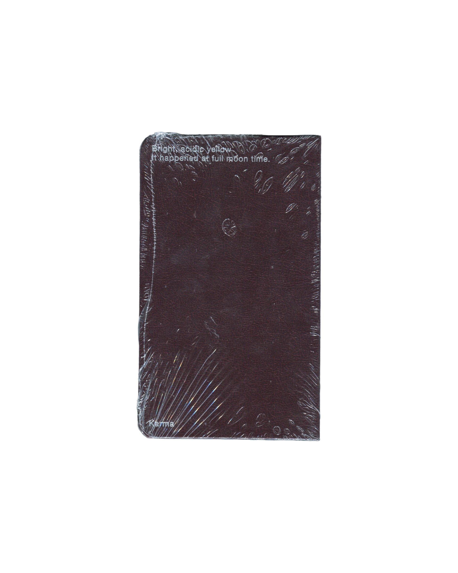 Brice Marden, Notebook Feb 1968, Karma 2015, reverse in shrinkwrap, handwritten colour note: Bright acidic yellow