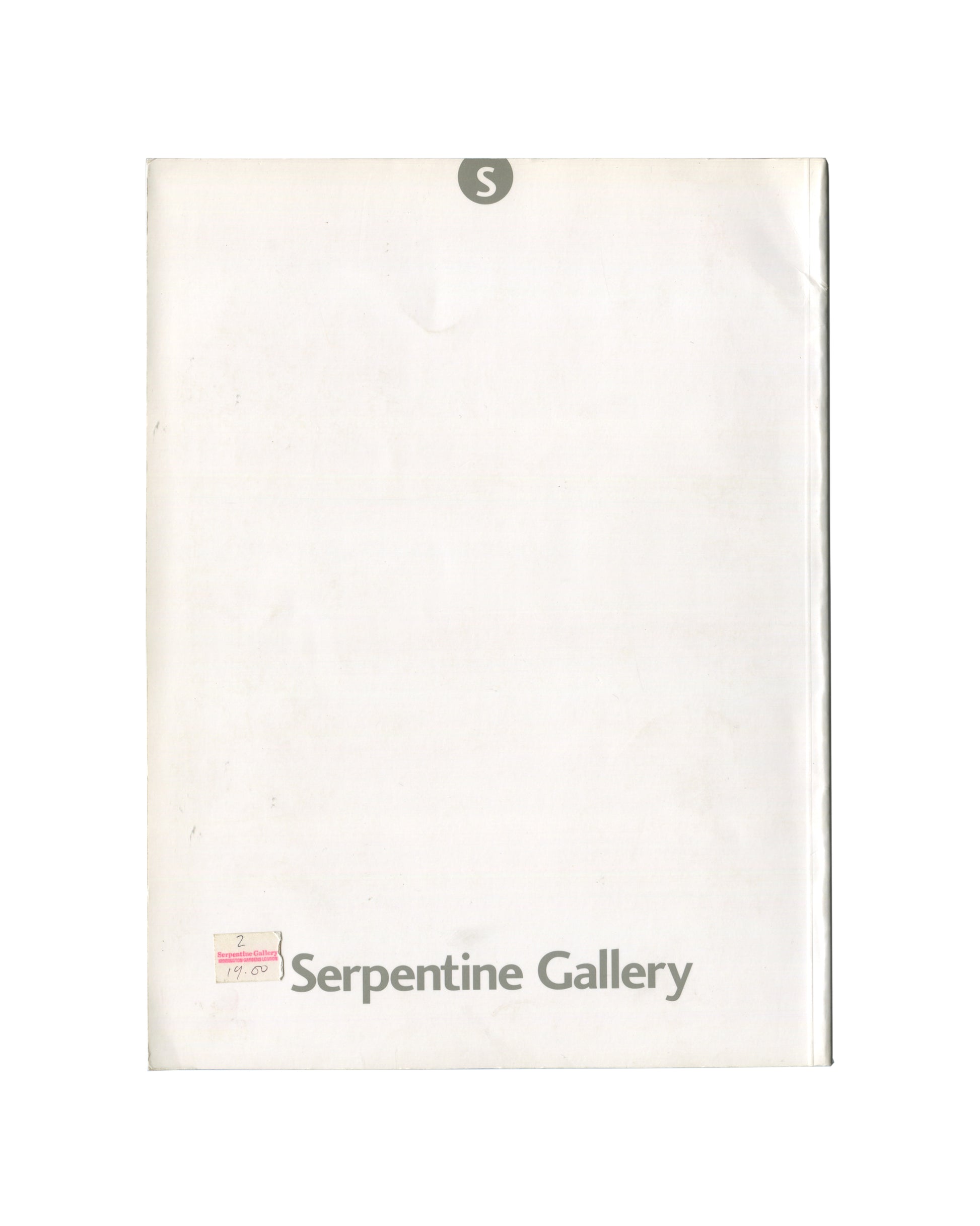 Agnes Martin, Paintings and Drawings 1977–1991, Serpentine Gallery 1993, reverse, original £4.00 price label 